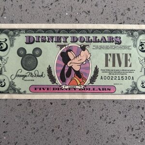 1995 $5 Disney Note
